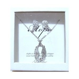 NEW Adia Kibur Angel Wing Jewelry Set with Sparkling Cubic Zirconias